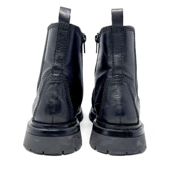 Zara Chelsea Black Leather Inside Zip Platform Lug Sole Ankle Boots EU 36 (US 6) - Picture 7 of 10